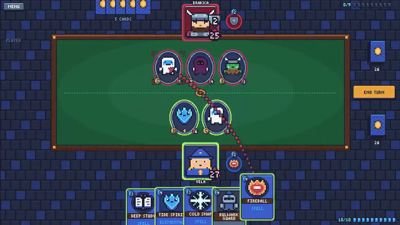Pixel art card battle game