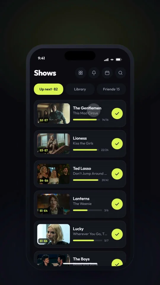 TV Track app tour ticks off watched episodes on iPhone