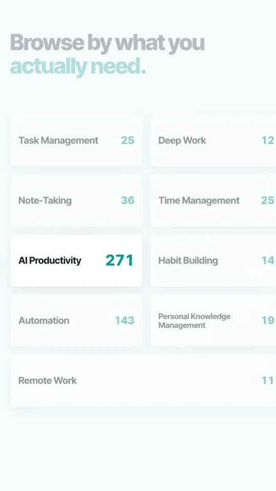 Stale tool lists give way to a searchable productivity directory