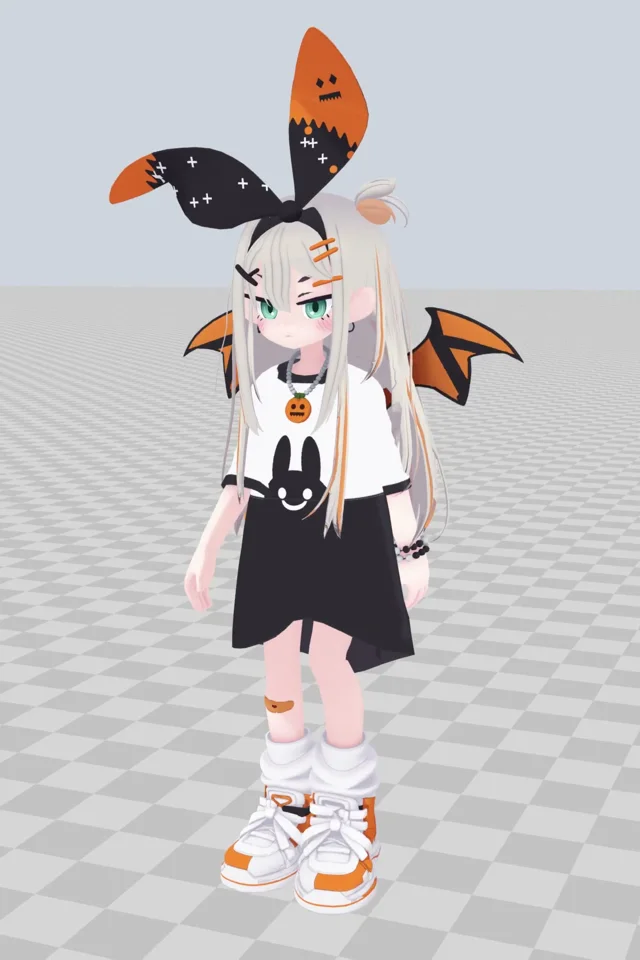 Anime 3D character with bat wings rigged and animated