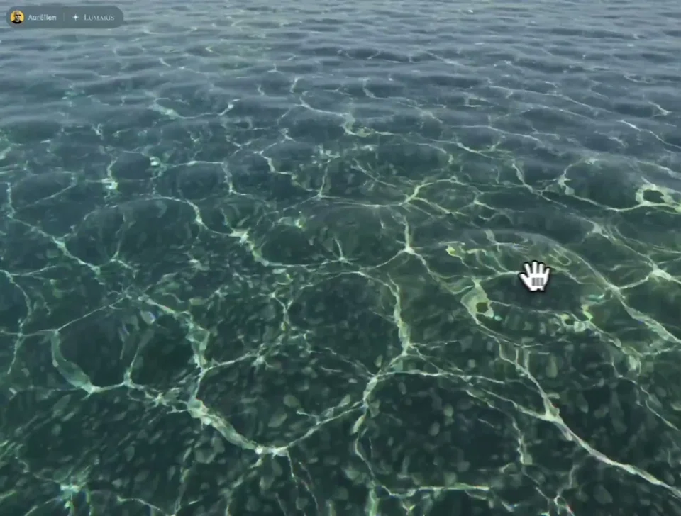 Interactive 3D clear-water surface with rippling caustics