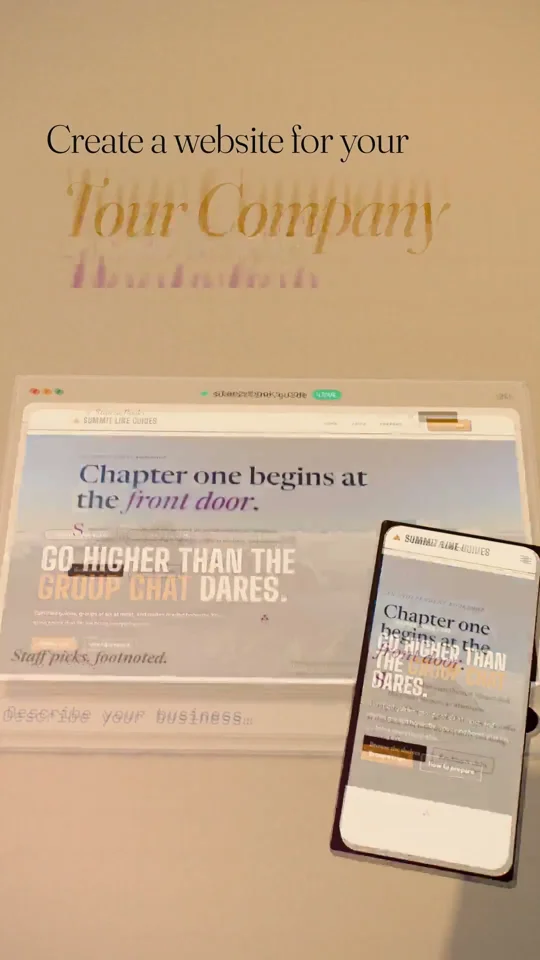 Vertical ad morphs tour-company websites across laptop and phone