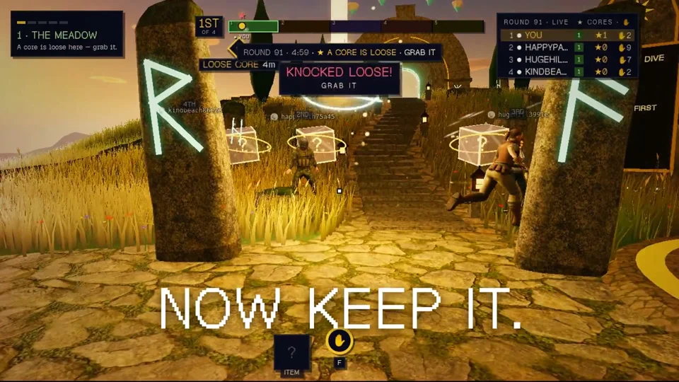 Multiplayer heist game with loot cores and live leaderboard