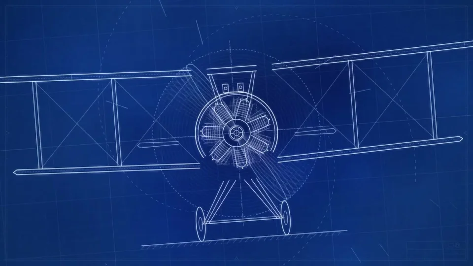 Blueprint biplane spins up in an engineering history