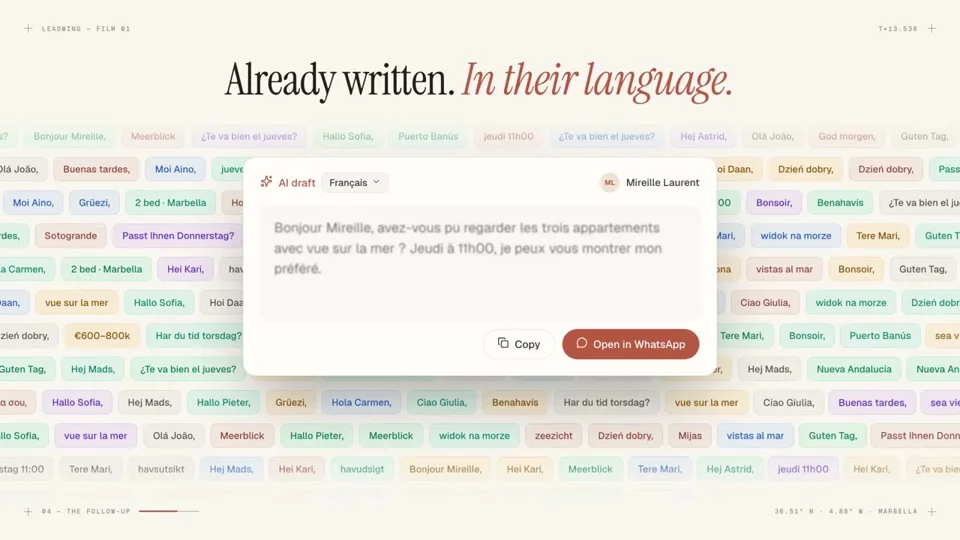 AI drafts real-estate replies in a client's language