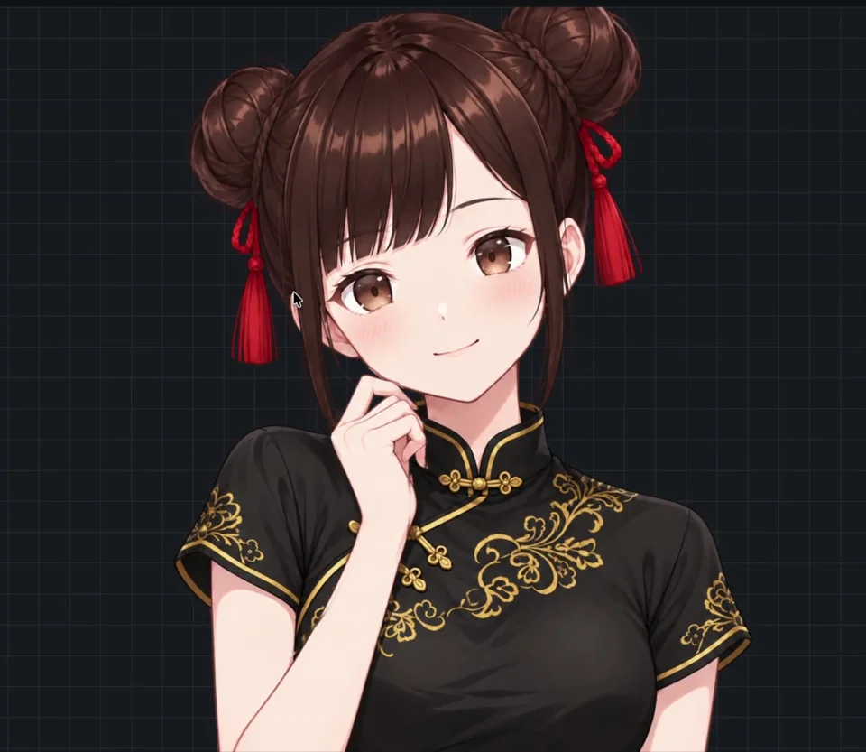 Still anime portrait brought to life in Live2D style