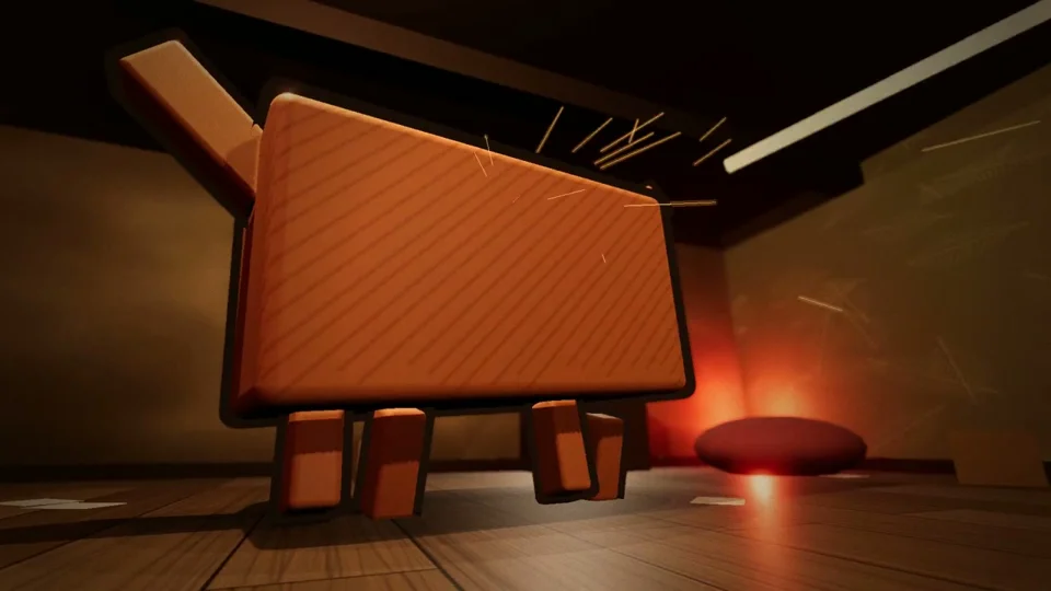 Box-shaped Claude shrugs off gunfire in a 3D showdown