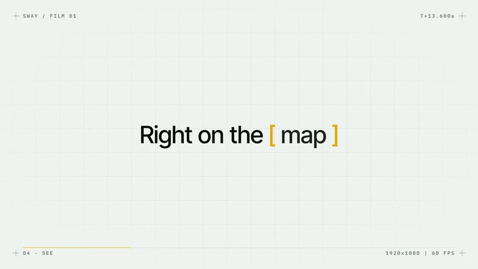 Minimal kinetic-type launch film for the app Sway