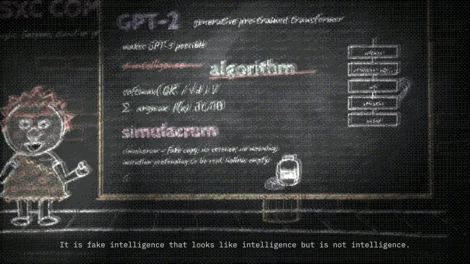 Chalkboard lecture on GPT-2 adapted from a Cyborgism wiki piece