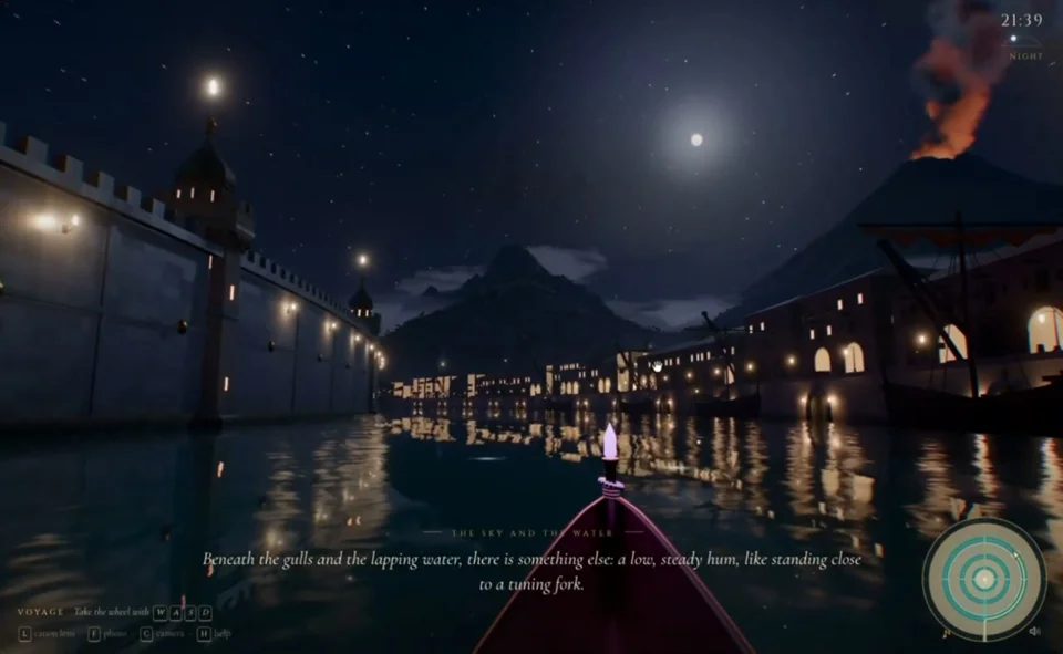 Night boat tour through Poseidia, last island of Atlantis