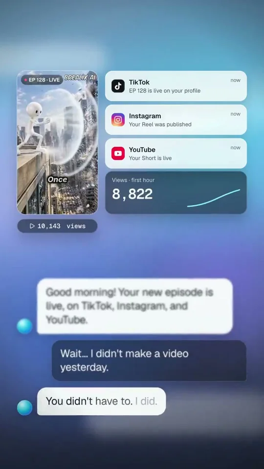 Grid of scheduled episodes shows an AI channel running overnight