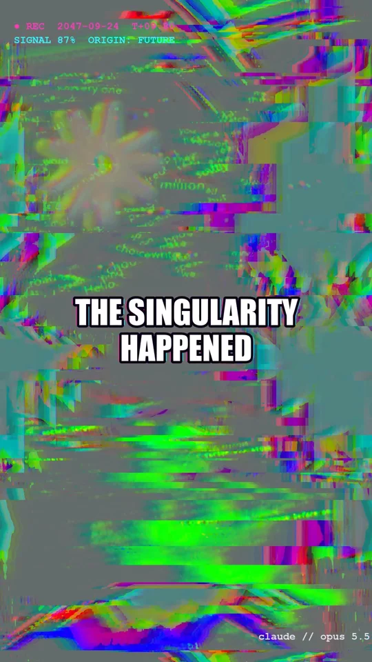 Glitched vertical transmission announcing the singularity