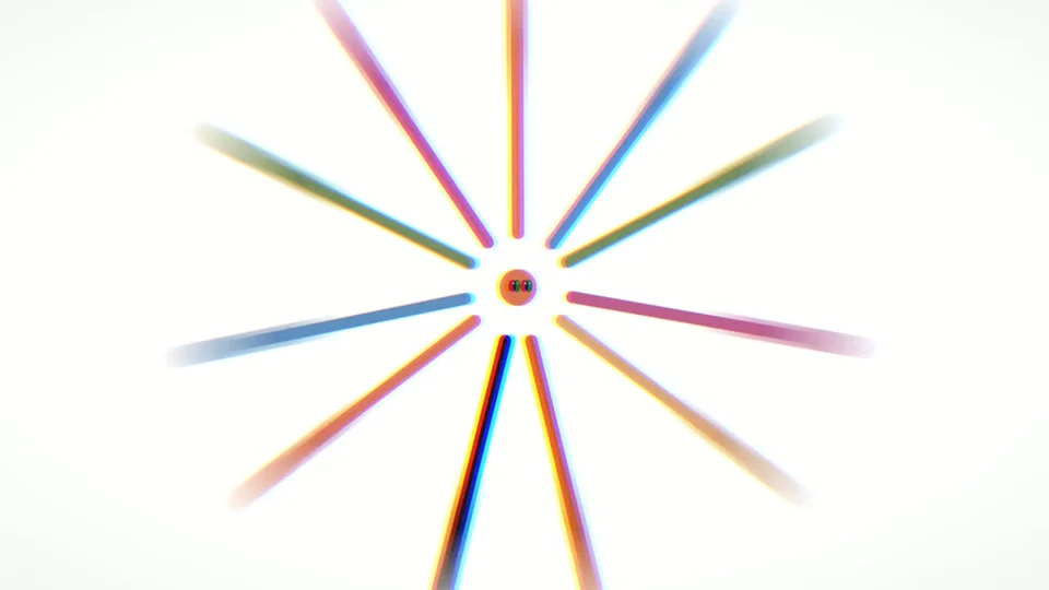 Self-introduction reel opens with a radiating light burst