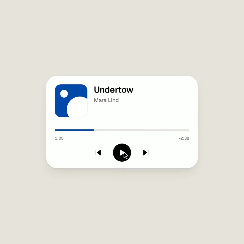 UI-morph showreel lands on an Undertow music player