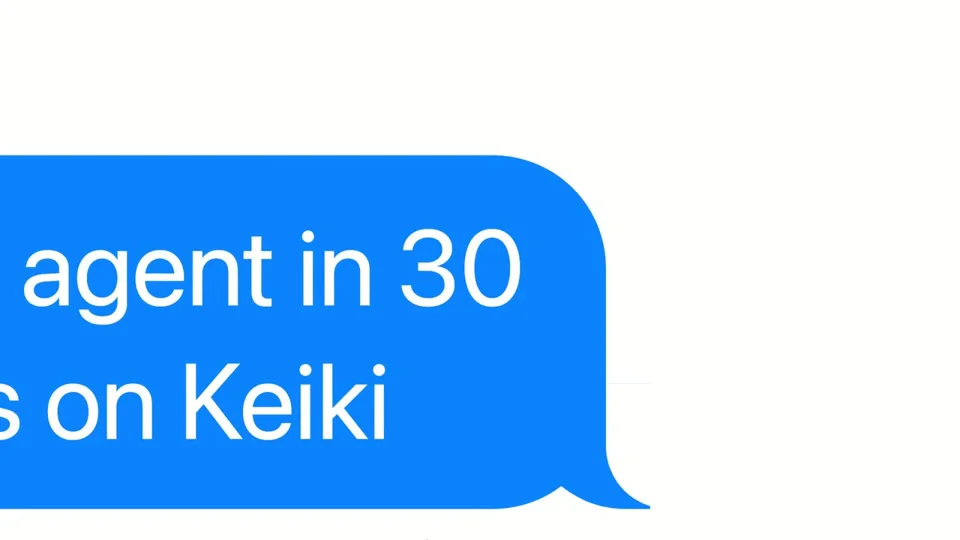Oversized iMessage bubbles promote agents on Keiki