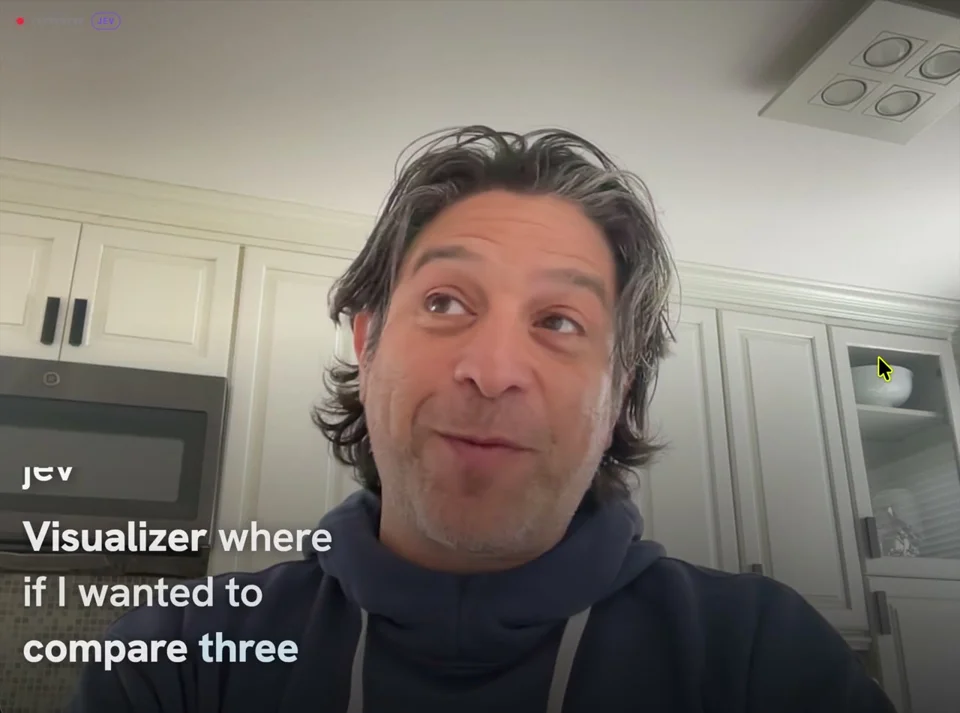 Live webcam visualizer overlays captions as he speaks