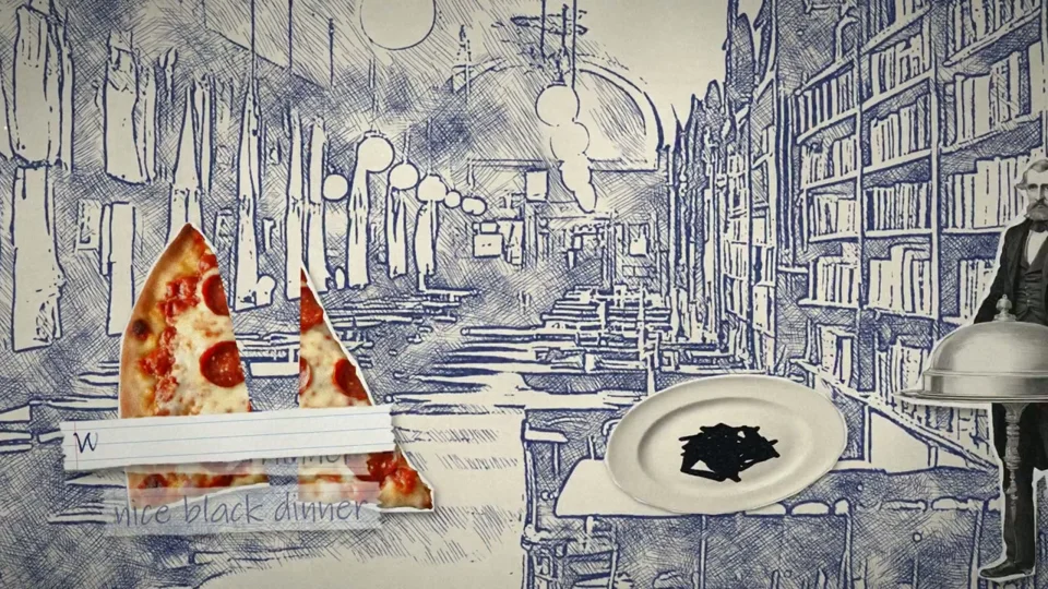 Deep Dish music video rendered in ballpoint-pen style