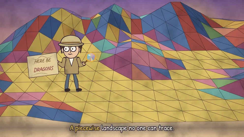 Corkboard of sticky notes opens a linear-algebra music video