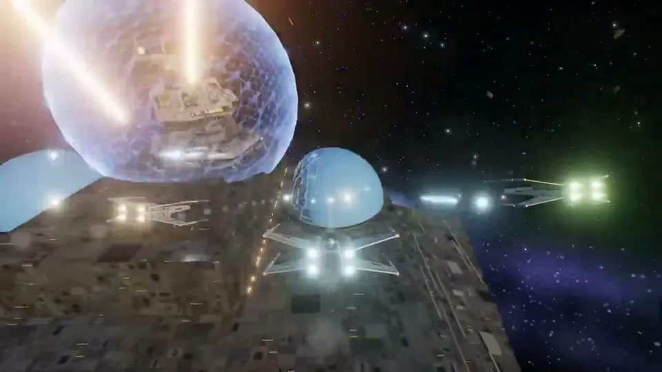 Space-battle trailer for an X-wing squad flight game