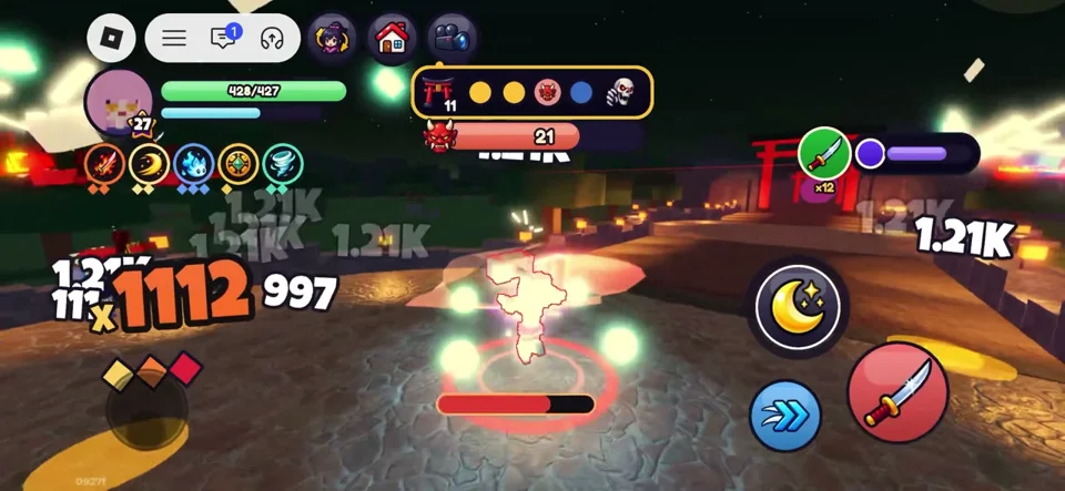 Roblox brawler with torii gates and damage combos