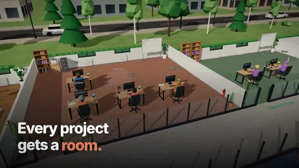 Claude Code sessions become desks in a 3D office