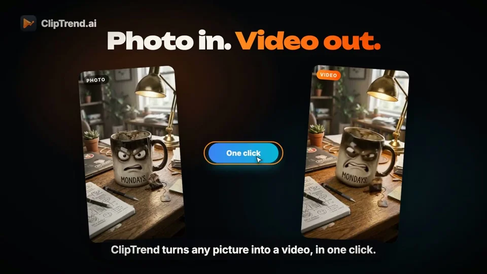 'Got a photo? Make it move' promo for an AI video tool