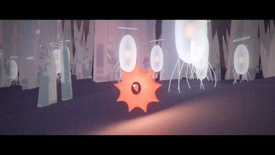 Pale crystal forest and a one-eyed creature in the 'Hush' trailer