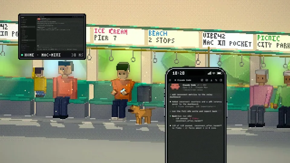 Voxel rooms and remote terminals promote Vibe42