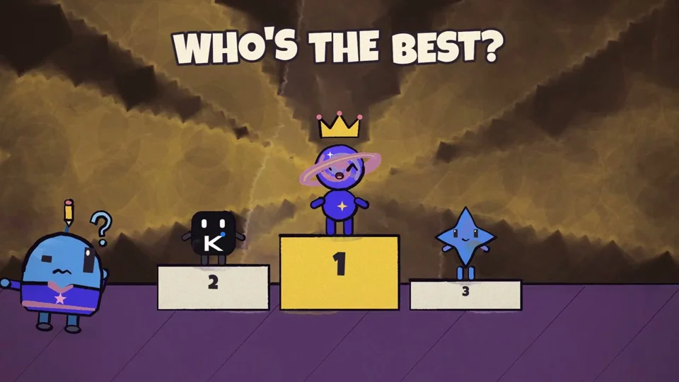 Blue mascot Pip celebrates launches in a cartoon music video