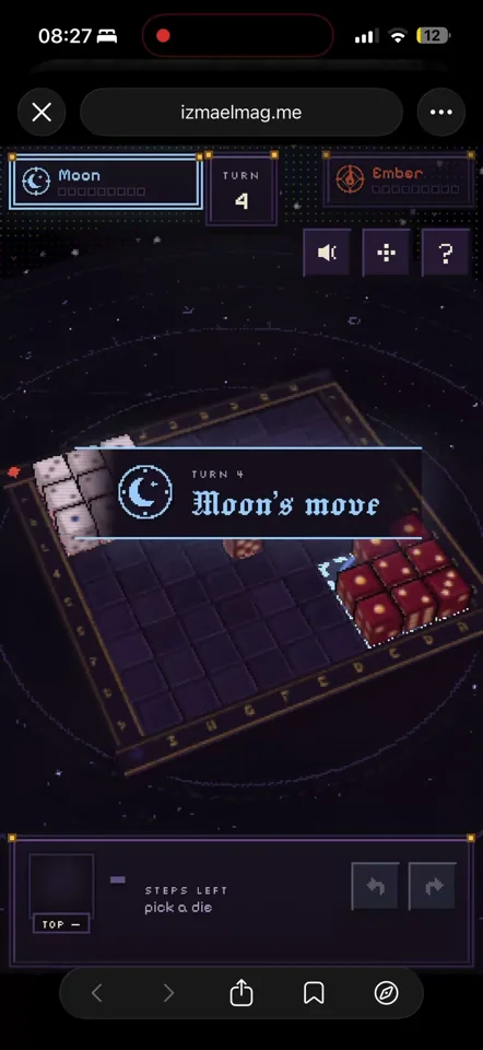 Red and white dice armies clash on a dark board