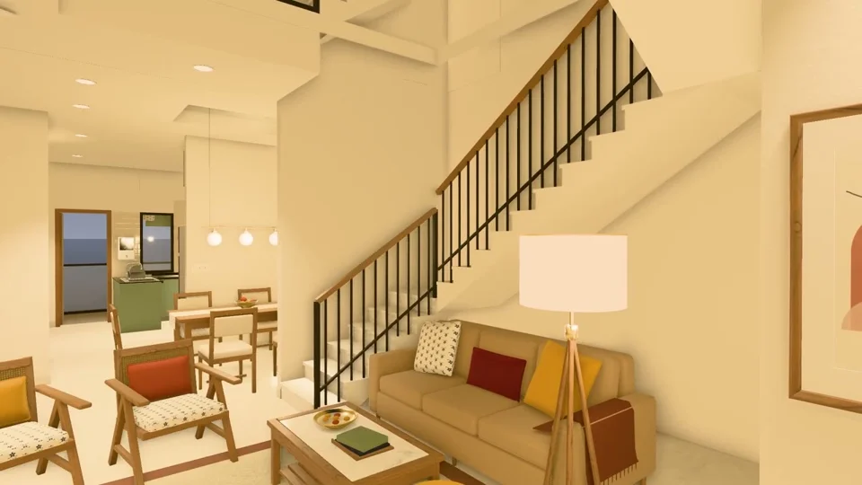 Walkthrough of a family home rebuilt in 3D from floor plans
