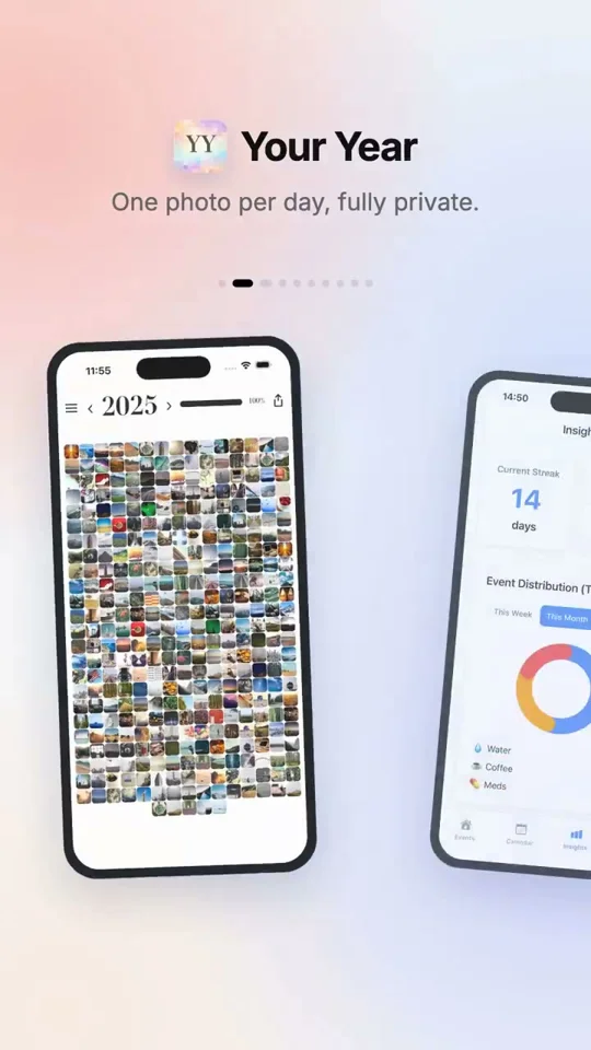 Ten private iPhone apps swipe past in a vertical indie promo