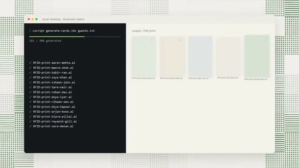 Figma design to 299 printed cards in a step-by-step LinkedIn clip