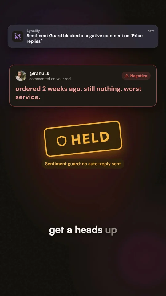 Instagram DMs turn into sorted leads in a Synclify ad