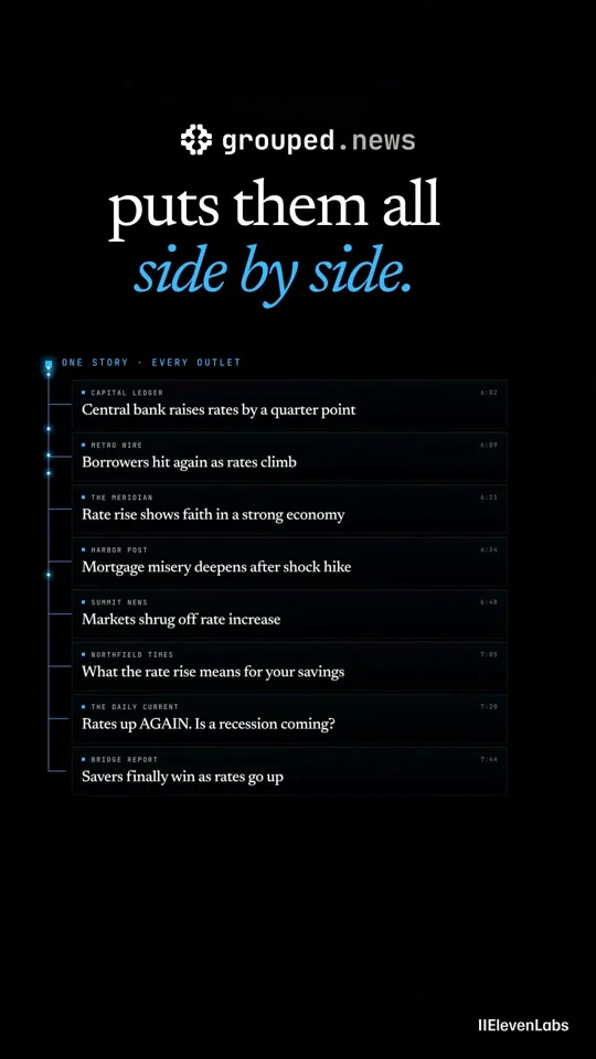 News outlets plot on a spin chart in a vertical launch ad