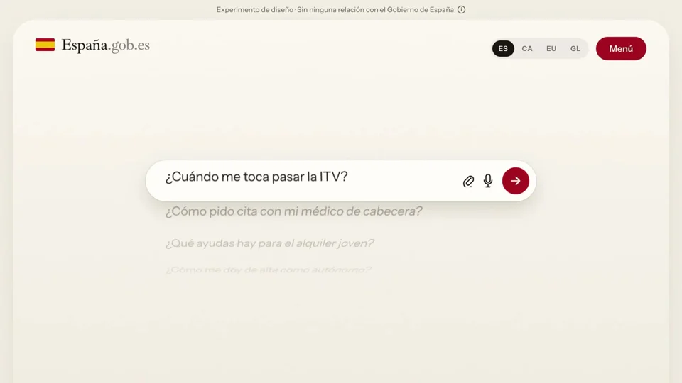 Spanish public services portal concept with a dot map of town halls