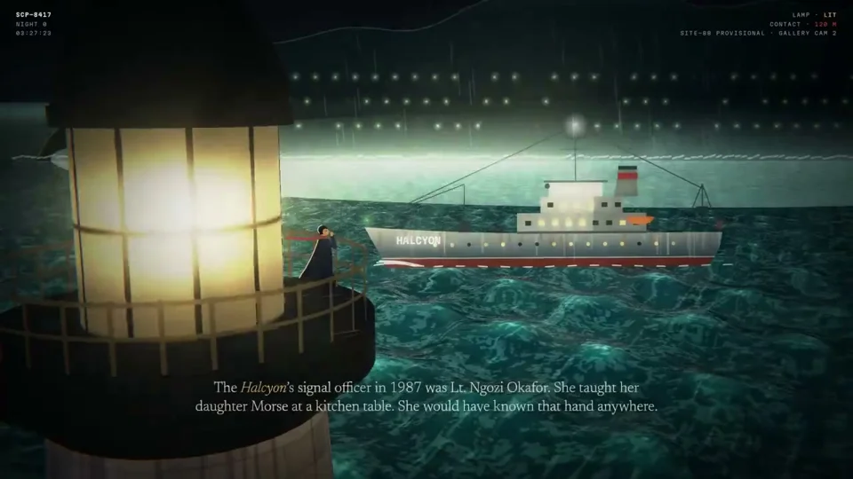 Haunted lighthouse relights itself every night on a cracked salt flat