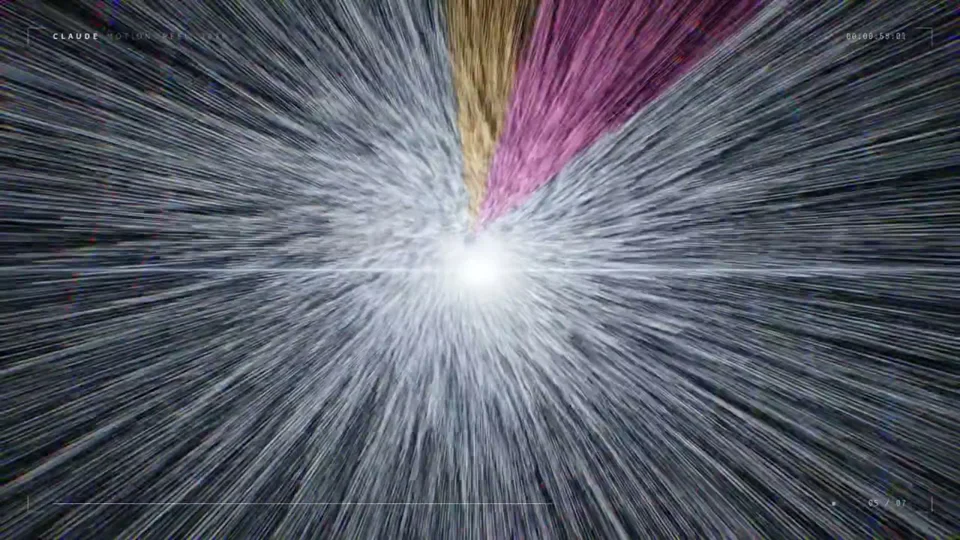 Particle knots, galaxies and shards in a beat-synced motion reel