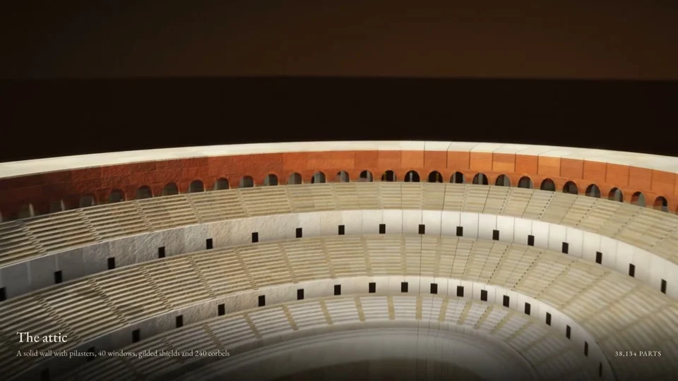 Roman Colosseum assembles itself from 44,754 flying stone pieces