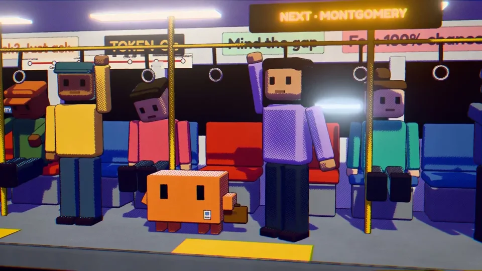 Boxy orange Claude mascot lives through a busy day