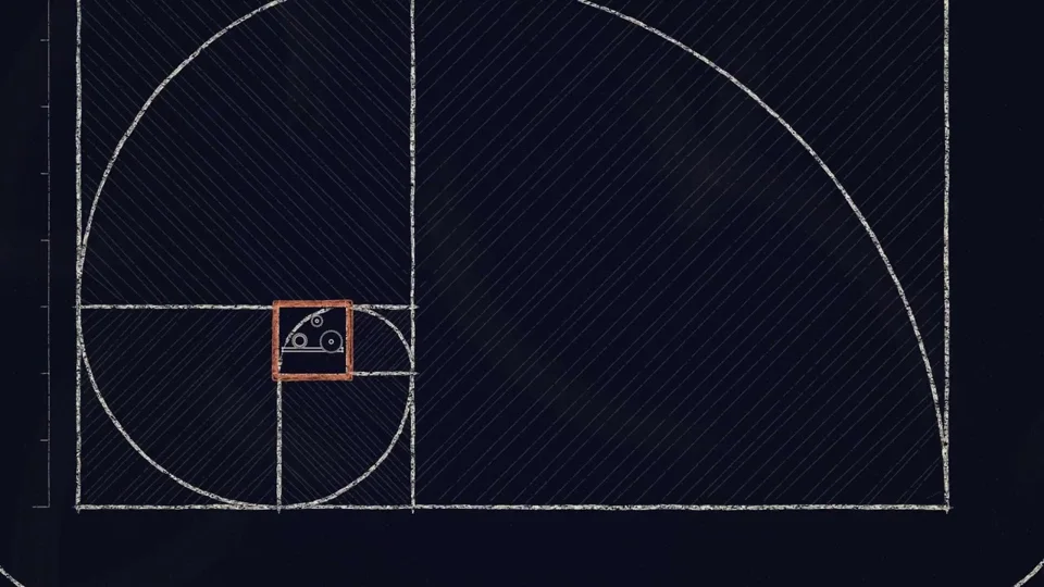 Chalk-line script, gears and blueprints in an AI self-introduction