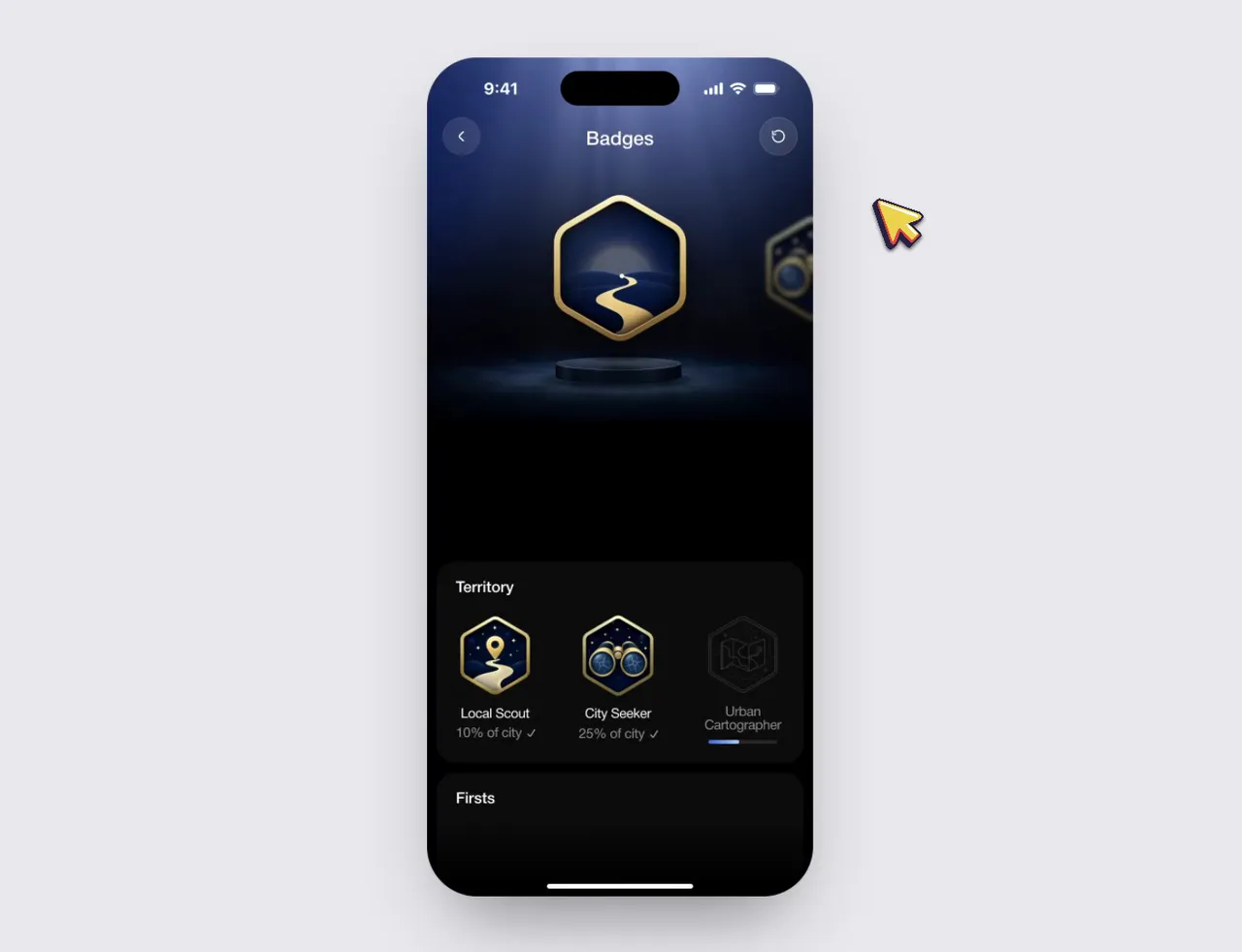 Badge unlock screen animation