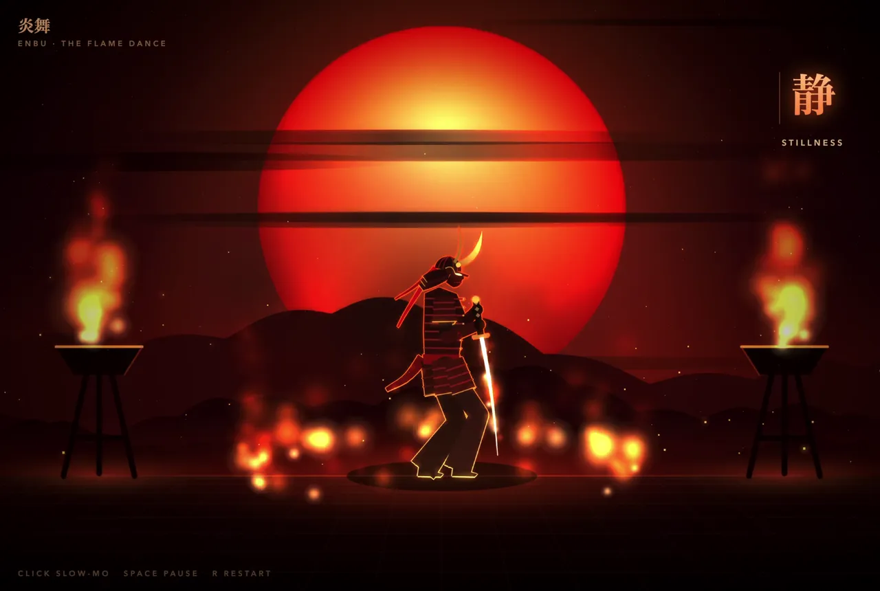 Fiery samurai kata