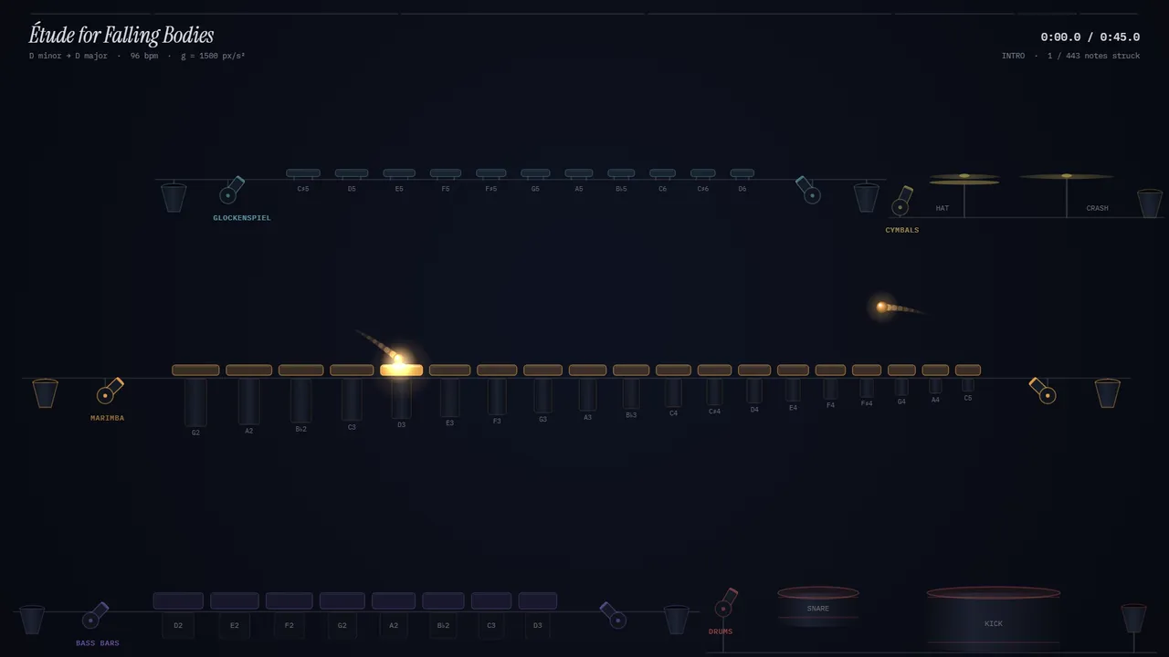 Collision-driven music machine