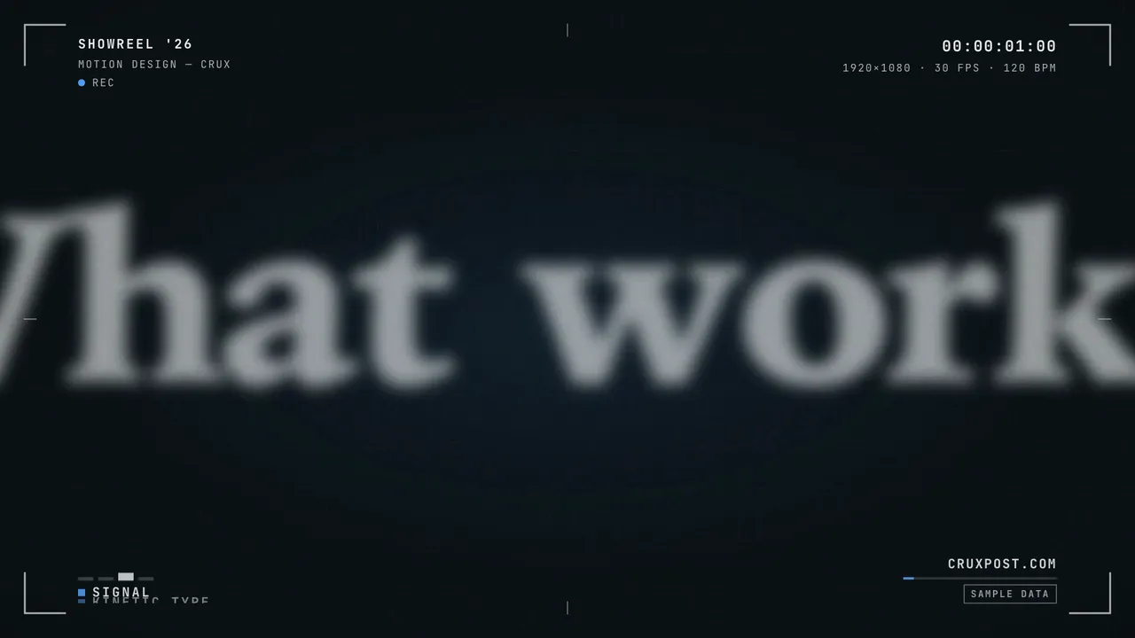 Crux motion design showreel