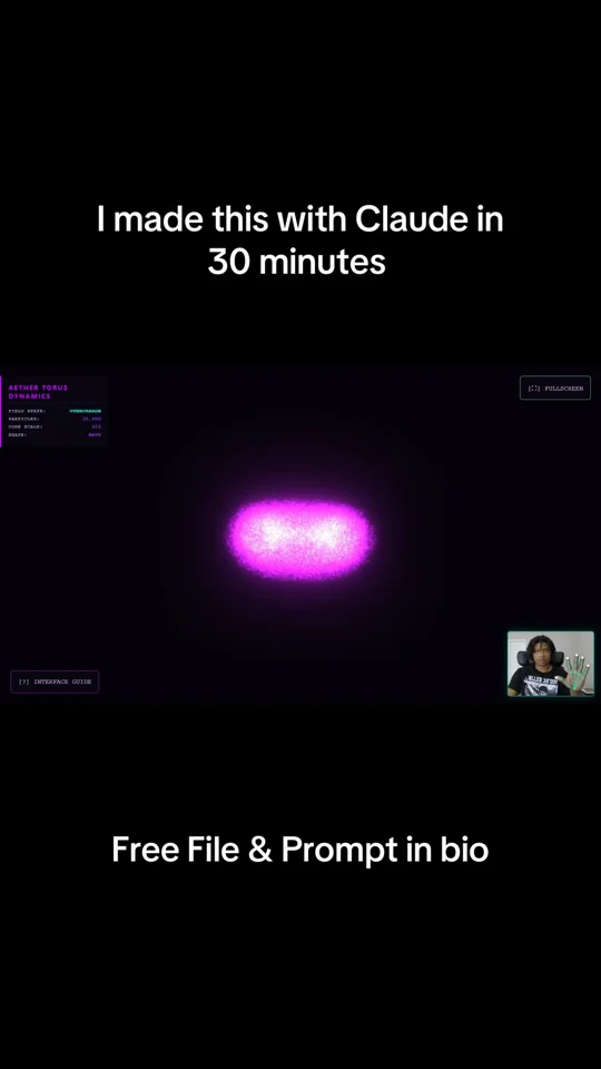 Built my first interactive generative art piece with Claude — 30 minutes, zero WebGL or coding experience