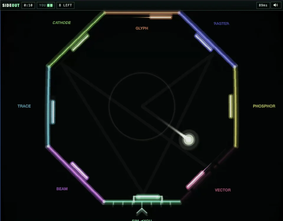 8-player survival Pong, built with Opus: the arena loses a wall every time someone dies