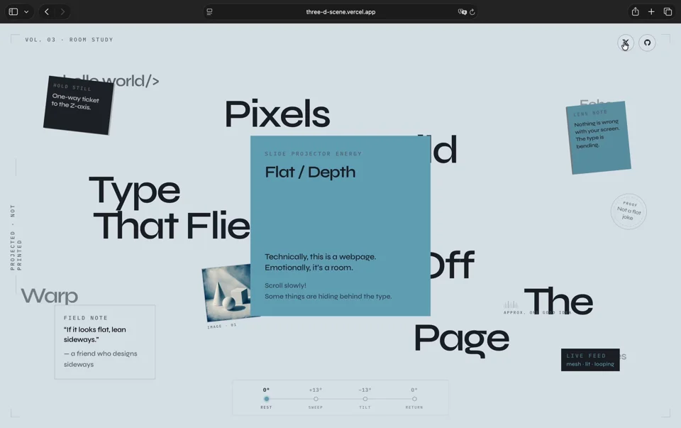 I made a website that refuses to stay flat.
