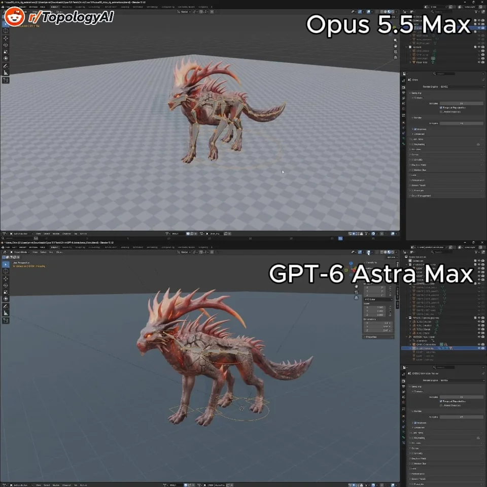 Claude Opus 5.5 vs GPT-6 Astra for Rigging and Animating in 3D