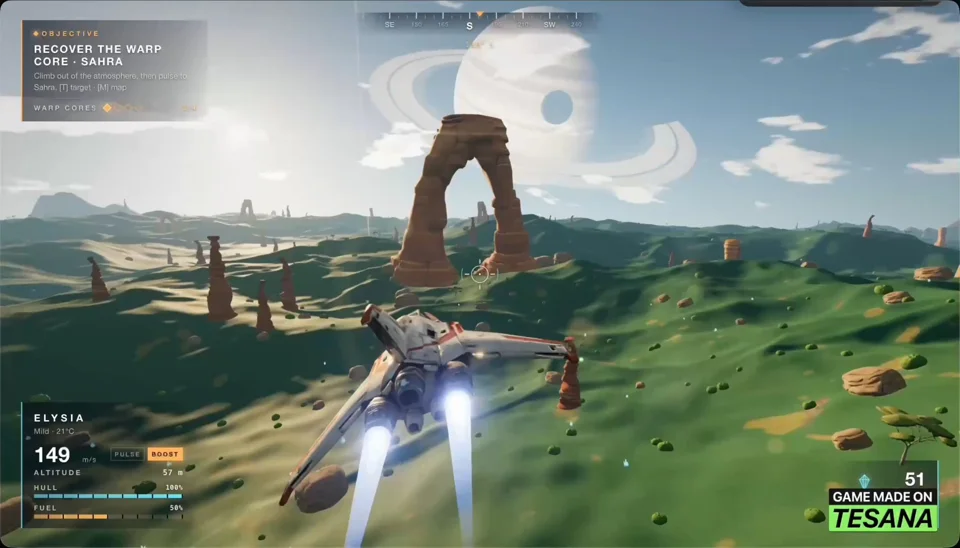 I remade No Man's Sky with Opus 5.5 + Three.js on Tesana – traverse the galaxy fully seamlessly